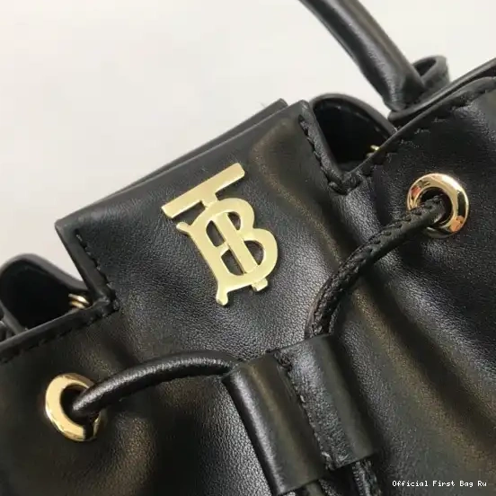 Official FirstBag Ru BURBERRY Motif Leather Bucket BMonogram Bag 0518